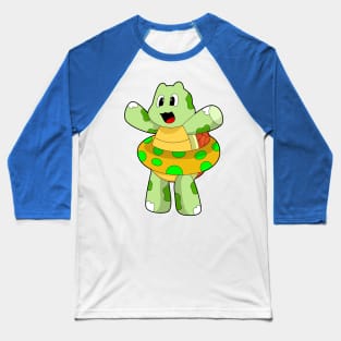 Turtle Swimming Lifebuoy Baseball T-Shirt